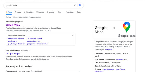 Rechercher google maps